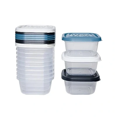 Afbeelding van Kigima Mini diepvriezer vershouddoos 300ml vierkant set van 12 kleurrijke