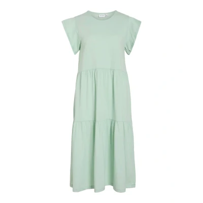 Afbeelding van VILA Visummer MIDI Jerseyjurk, Dames, Maat: XS, Silt green