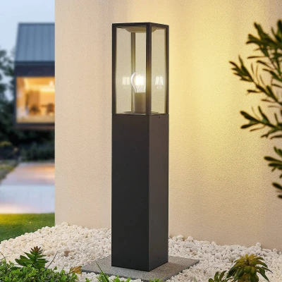 Afbeelding van Lindby Tuinpad verlichting 1licht aluminium, glas H: 80 cm E27 donkergrijs