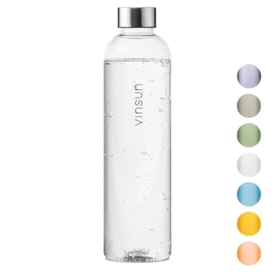 Afbeelding van Vinsun Waterfles 1L Transparent Herbruikbaar, Geschikt voor Koolzuurhoudende Dranken, BPA Vrij, Tritan Lichte Drinkfles Sport, Outdoor, Universiteit, Fiets, Gym