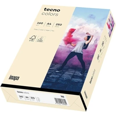 Afbeelding van Inapa Tecno colors Gekleurd papier A4 Licht chamois 160 gram 250vel