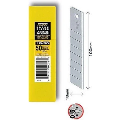 Afbeelding van Lemmet Olfa Cutter Deelbaar 50 Stuks 100 x 18 mm