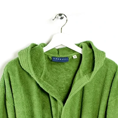 Afbeelding van Caleffi Menorca badjas met capuchon, katoen, groen, L, 26677
