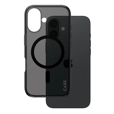 Afbeelding van Apple iPhone 16 MagSafe Hoesje Gerecycled kunststof PanzerGlass Backcover/Hardcase Zwart Telefoonhoesje Shockproof/Valbescherming