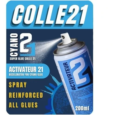 Afbeelding van Activator21, Super Glue cyanoacrylaat lijmversneller spray 200 ml activator voor Cianoacrilate Colle21 lijm.
