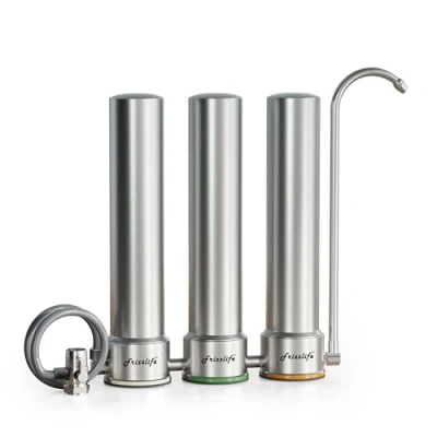 Afbeelding van Frizzlife TS99 S Countertop waterfiltersysteem, 9 traps roestvrij staal, waterfiltratie, 0,5 micron NSF gecertificeerde elementen verminderen 99,99% lood, chloor, zware metalen, kalk en