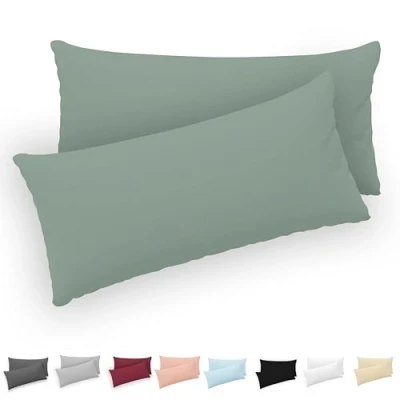 Afbeelding van Twinzen® Kussensloop 40x80 (Set van 2) 100% Katoen Jersey 150 GSM 40 x 80 cm Kussenhoes met ritssluiting Oeko Tex gecertificeerd