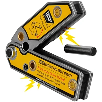 Afbeelding van Verstelbare hoek magnetisch vierkant, 30 270 , binnen/buiten magneten, instelling pin, Mag. trekkracht 25 lbs, lassen 4,7&quot;, MLA450, Strong Hand Tools