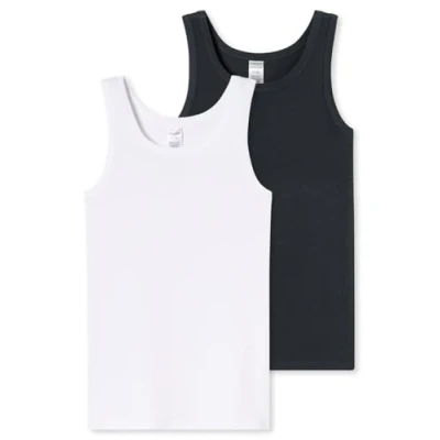 Afbeelding van Schiesser 2PACK Hemd voor kinderen, Maat: 176, Weiss graphit