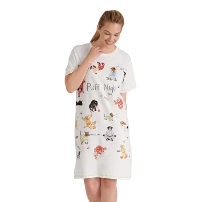 Afbeelding van Hatley Dames Ruff Night Nachthemd, wit, One size