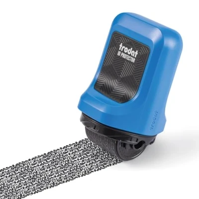 Afbeelding van Trodat ID Protector rollerbalpen voor veilige gegevensbescherming afdrukbreedte 25 mm, zwarte afdruk, navulbaar, uniek afdrukpatroon permanente dekking, sneldrogend &amp; documentbestendig