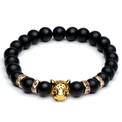 Afbeelding van Zentana Balans Armband Onyx Luipaard Goudkleurigkleurig Focus