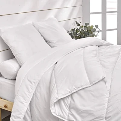 Afbeelding van Bleu Câlin Dekbed voor 4 seizoenen, 1 persoon, 3 dekbedden in 1, anti mijt, antibacterieel, wit, 140 x 200 cm, KT