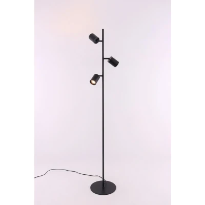 Afbeelding van Vloerlamp zwart met 3 spots gu10 150cm