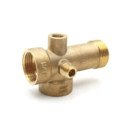 Afbeelding van DOJA Barcelona Thee Five Ways messing 1&quot; T stuk 5 weg connector voor irrigatie installaties Vijfweg connectoren Leidingen radiatoren, druppelen, perslucht