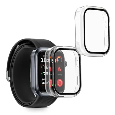Afbeelding van kwmobile 2x cover geschikt voor Huawei Watch D2 Fitnesstracker van gehard glas en kunststof frame set transparant