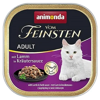 Afbeelding van animonda Vom Feinsten volwassen kattenvoer, natvoer voor katten, met lam in kruidensaus, 32 x 100 g
