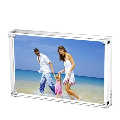 Afbeelding van Acryl fotolijsten 10x15 cm (4x6 inch) Clear Dubbelzijdige Blokset, Desktop Frameloze Magnetische Fotolijst