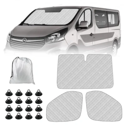 Afbeelding van 3 stuks Technology thermomatten vervanging voor Renault Trafic 2015 2024/Vivaro 2014 2018/NV300 2021/Talento 2016 2020, bestuurderscabine, aluminiumfolie, opvouwbare zonneklep, zonwering,