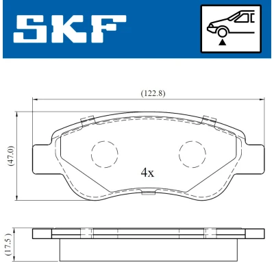 Afbeelding van SKF VKBP 80037 Remblokkenset Niet geschikt voor slijtage waarschuwingscontact Met toebehoren