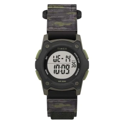 Afbeelding van Timex Unisex Kids digitaal kwartshorloge met armband van stof TW7C77500, Groen, Riem