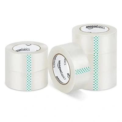 Afbeelding van Amazon Basics Verpakkingstape voor verhuizen en opslag, 4,7 cm breed 99,6 meter lang, transparant, set van 6