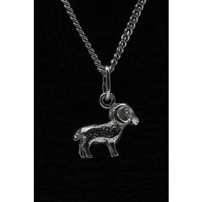 Afbeelding van Zilveren Sterrenbeeld Ram ketting hanger klein
