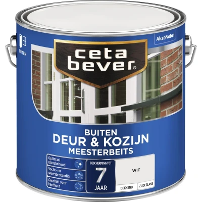 Afbeelding van Ceta Bever Dekkend Meesterbeits 300 Wit Zijdeglans 2,5 liter Blanke lak &amp; Beits
