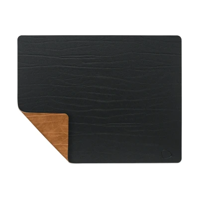Afbeelding van LIND DNA Placemat Buffalo Leer Black / Nature dubbelzijdig 45 x 35 cm