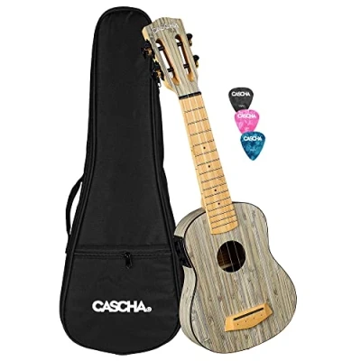 Afbeelding van Cascha HH 2315E Bamboo Graphite E/A sopraan ukelele set