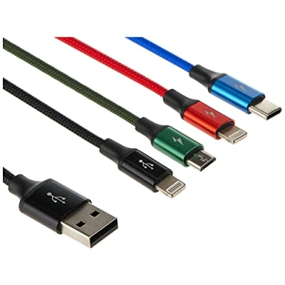 Afbeelding van Baseus Rapid Series 4 in 1 Charging Cable 2x Lightning 1x USB C Micro