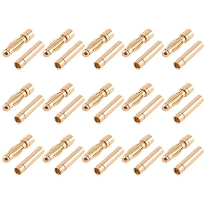 Afbeelding van Gtiwung Bananenstekker, 15 paar 4 mm, verguld, motor elektronische stekker, RC borstelloze ESC kogelstekker (15 stuks mm mannelijke stekker + connector)