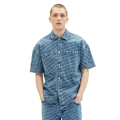 Afbeelding van TOM Tailor Denim MIT Allover print Overhemd, Heren, Maat: Medium, Wording laser