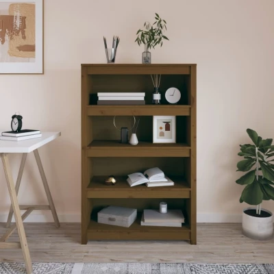Afbeelding van Boekenkast 80x35x126 cm massief grenenhout honingbruin