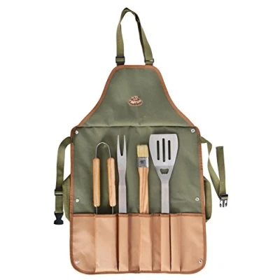 Afbeelding van Esschert Design BBQ Schort Met Gereedschap Groen