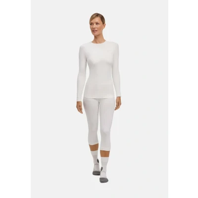 Afbeelding van FALKE Dames Baselayer Shirt Warm Ronde Hals W L/S SH Functioneel materiaal Sneldrogend 1 stuk, Wit (White 2860) Nieuw Milieuvriendelijk, XS