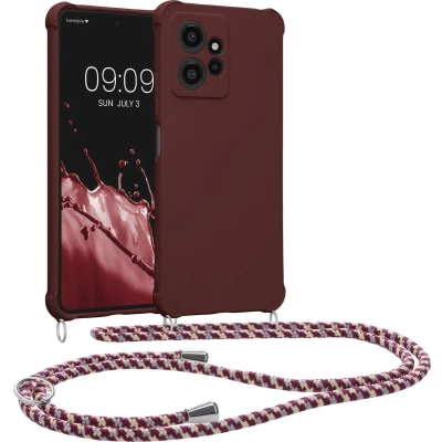 Afbeelding van kwmobile telefoonhoesjegeschikt voor Xiaomi Redmi Note 12 (4G) Hoesje van siliconen met telefoonkoord In bordeaux violet