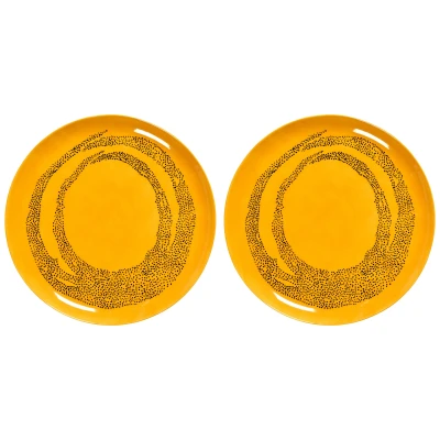 Afbeelding van Serax Feast By Ottolenghi DinerbordØ26.5 Set Van 2 Yellow/Black Dots