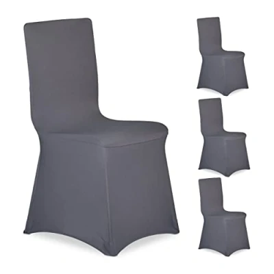 Afbeelding van Relaxdays stoelhoezen 4 stuks stoelhoes universeel stoelhoezenset meubelhoes stoel antraciet
