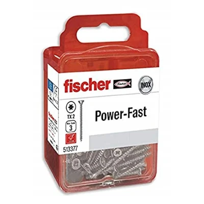 Afbeelding van fischer Power Fast speciale schroeven voor hout, 3 x 16 mm, het van verbinding massief hout of bevestiging delen aan 40 stuks