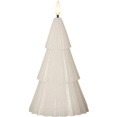Afbeelding van Star Trading Kaars Grany, kerstboom, wit, zuilkaars, LED, timer, warm 18 cm
