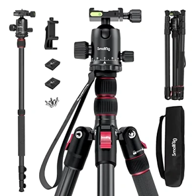 Afbeelding van Lichtgewicht 78 inch aluminium camerastatief monopod, opvouwbaar DSLR statief voor reizen, met 360 graden kogelkop snelspanplaat, max. laadbelasting 15 kg, verstelbare hoogte van 18,5 tot 78,1 3474