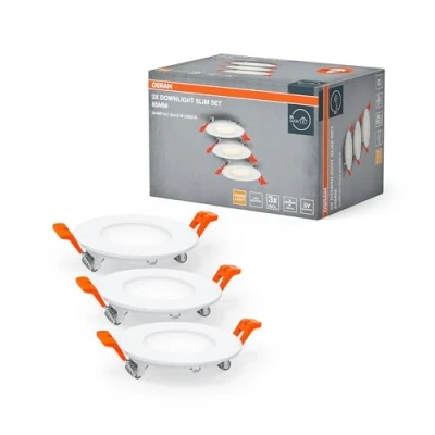 Afbeelding van OSRAM HOMELIGHTING Downlight Slim Set 3 x 85mm 3000K 4099854445866 LED buitenlamp (wand) 4.50 W Wit