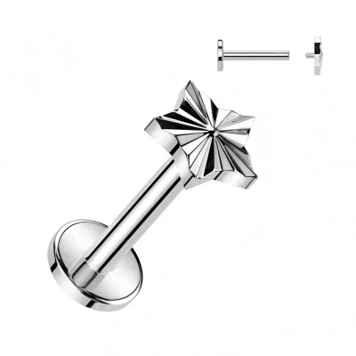 Afbeelding van Piercing ster top diamant cut 8mm