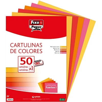 Afbeelding van Fixo Paper 00001794 verpakking met gekleurde dozen A3 kleurkeuze I 50 stuks, 180 g