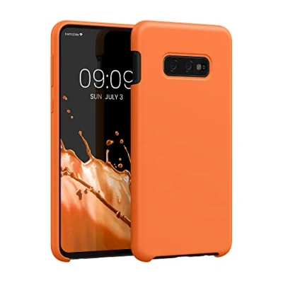 Afbeelding van kwmobile telefoonhoesje geschikt voor Samsung Galaxy S10e Hoesje met siliconen coating Smartphone case in fruitig oranje