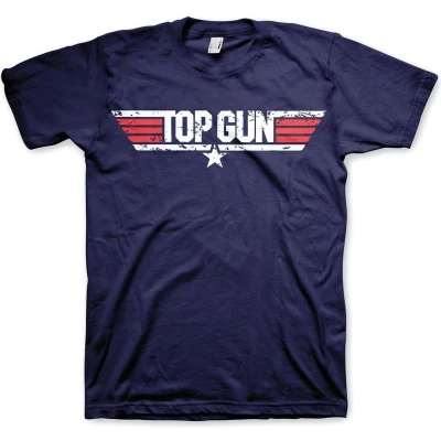 Afbeelding van Top Gun Distressed Logo T Shirt Navy 3XL