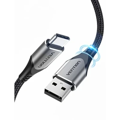 Afbeelding van VENTION USB C Kabel 3m, 3A Type naar A Oplaadkabel Nylon Gevlochten Snelle Laadkabel Compatibel met Samsung Galaxy S21/S22/S23/, MacBook Pro/Air, iPad Air/Pro, Huawei, Xiaomi, Google Pixel