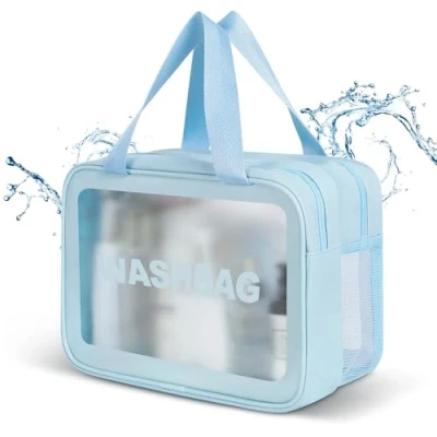 Afbeelding van AiQInu Transparante Toilettas Kosmetictas met Droog en Natscheiding Grote Waterdichte Make uptas voor Dames Heren