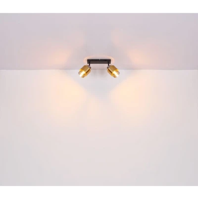 Afbeelding van Globo Wandlamp Milley zwart en goud 15560 1